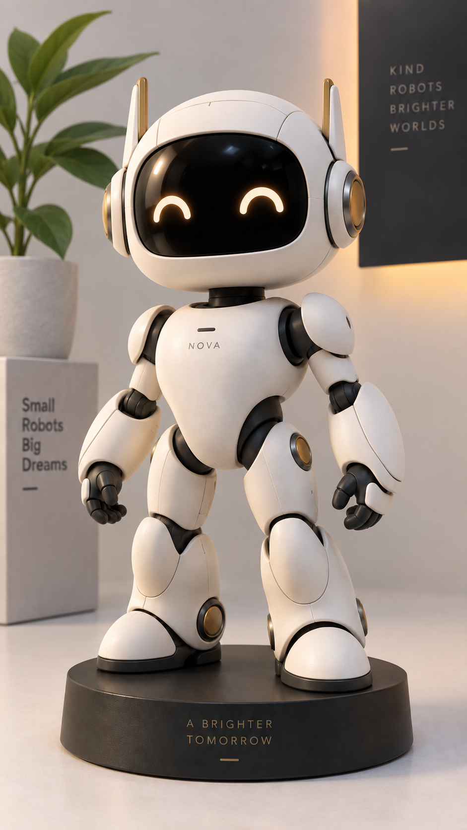 AI-generated robot character rotation video